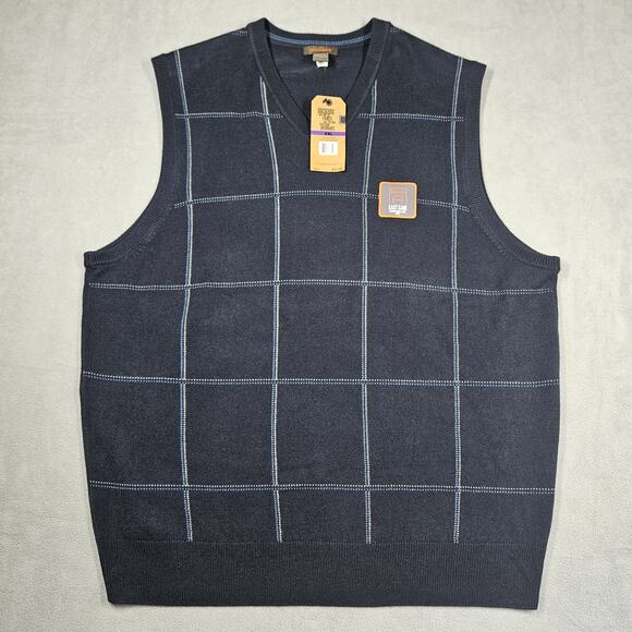 Dockers Sweater Vest Mens Sz XXL Navy Blue Classic Fit Business Grandpa Classic - Picture 1 of 6